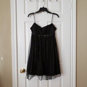 Maria Bonita Woman's Formal Party Dress ~ Black and Sparkly Gold ~ Sz. Medium ~